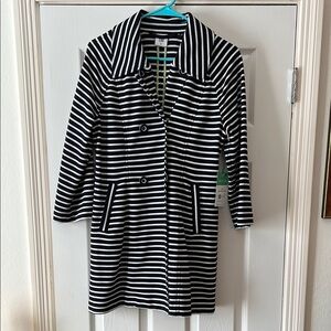 CAbi Women's Maritime Trench White and Midnight Navy Sz M NWT